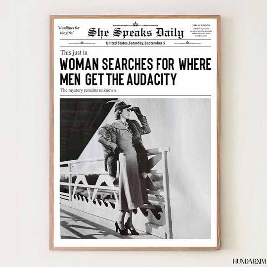 Discover Where Men Get the Audacity Newspaper Poster Feminist Retro Wall Art