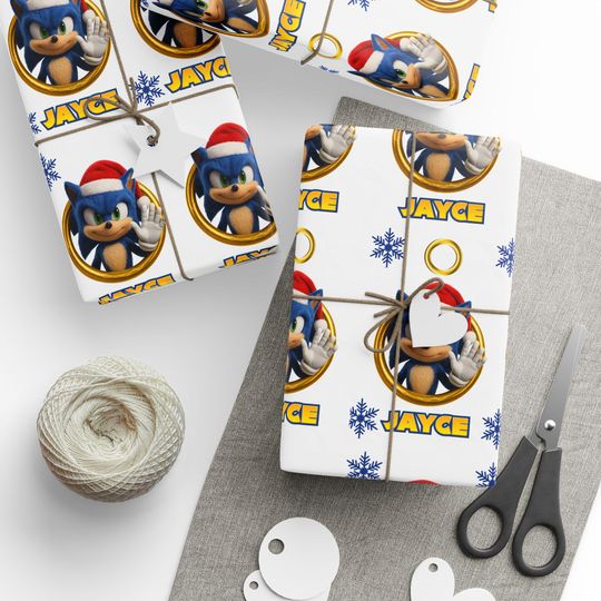 Discover Sonic Character Holiday Wrapping Paper Roll
