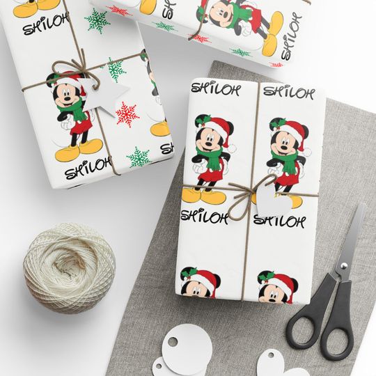 Discover Mickey Santa Pattern Wrapping Paper | Christmas Character Roll