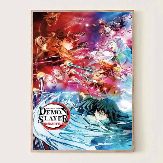 Discover Demon Swordsmith Village Poster, Anime Wall Art, Samurai Style Print, Japanese Decor