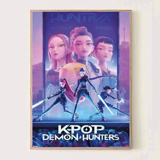 Discover Kpop Galaxy Girl Group Poster | Vertical Fantasy Anime Wall Art