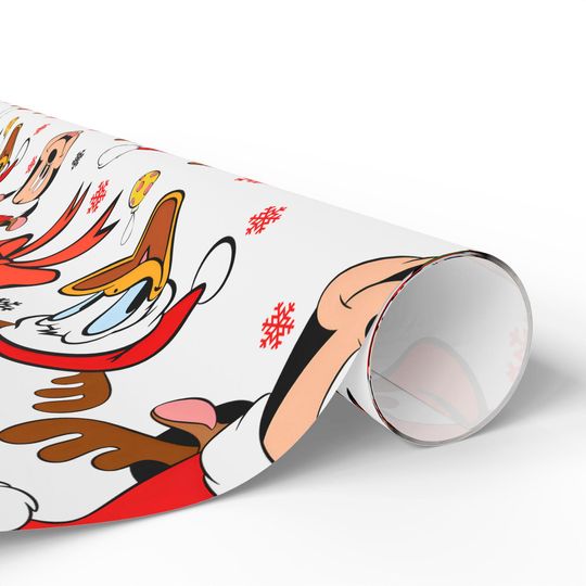 Discover Disney Holiday Characters Wrapping Paper | Mickey Minnie Donald Christmas Pattern