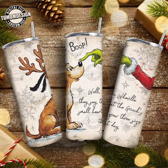 Discover Christmas Green Guy 20oz Tumbler Wrap PNG, Trendy Christmas Movie Friends Design, Merry Christmas Straight Tumbler Png, Sublimation File