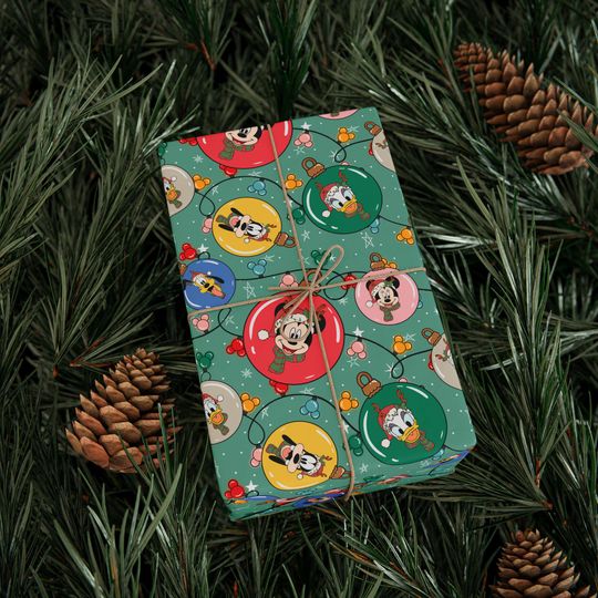 Discover Mickey Mouse Wrapping Paper, Disney Christmas Gift Wrap, Kids Christmas Gift Wrap Sheets, Holiday Mickey Paper, Cute Christmas Wrap