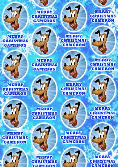 Discover PLUTO Personalised Christmas Wrapping Paper - Disney Christmas Gift Wrap - Donald Duck - Mickey Mouse - Goofy - Minnie Mouse - Christmas