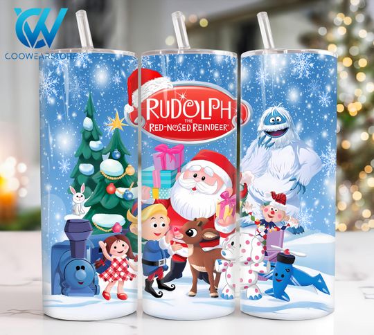 Discover Christmas Cartoon 20 oz Skinny Tumbler Wrap  , Merry Christmas 20oz Tumbler  , Christmas Reindeer 20oz Tumbler Wrap