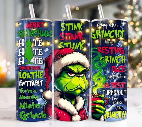 Discover Christmas Characters 20oz Tumbler  , Christmas Tumbler 20oz  , Merry Christmas 20 oz Tumbler Wrap, Christmas 20 oz Skinny Tumbler