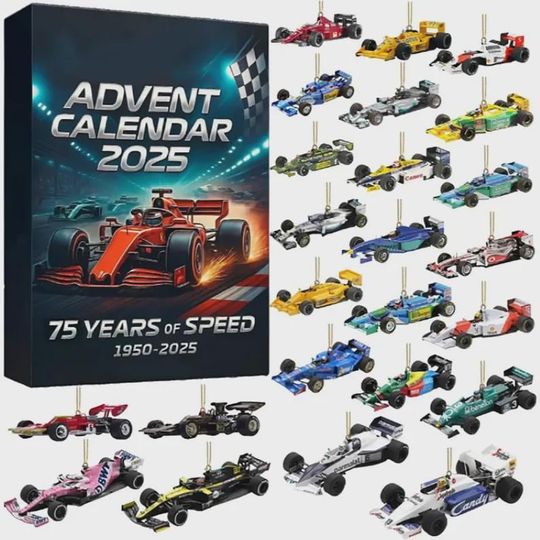 Discover F1 Advent Calendar 2025, Racing Car Toy Set, 24 Days Countdown Calendar for Kids, Formula 1 Gifts for Car Lovers, Christmas Collectible Cars