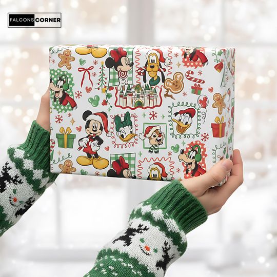 Discover Mickey and Friends Christmas Wrapping Paper: Festive Gift Wrap, Holiday Wrapping Paper for Gifts