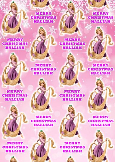 Discover PRINCESS RAPUNZEL Personalised Christmas Wrapping Paper - Disney Christmas Gift Wrap - Disney Princesses Christmas Gift Wrap - Tangled Pink