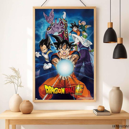 Dragon Ball Super Anime Poster Saiyan Warriors Goku and Vegeta Vertical Poster
