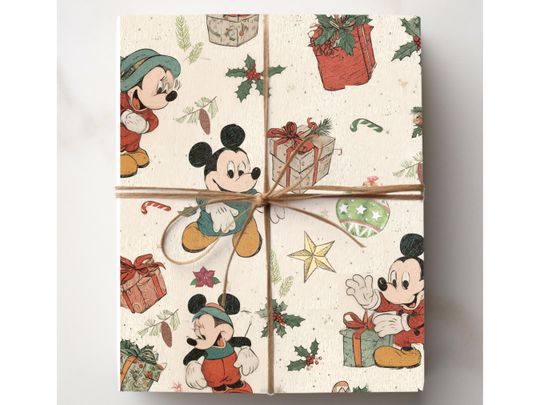 Vintage Inspired Mouse Design Wrapping Paper Nostalgia Gift Wrap Christmas Present Wrap Old School Classic Cartoon Mouse 1920Style Favorites