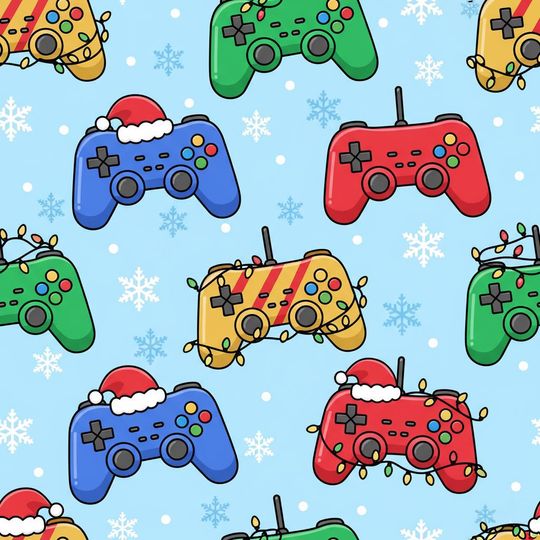 Discover Video Game Christmas Wrapping Paper: Gamer Controller Design