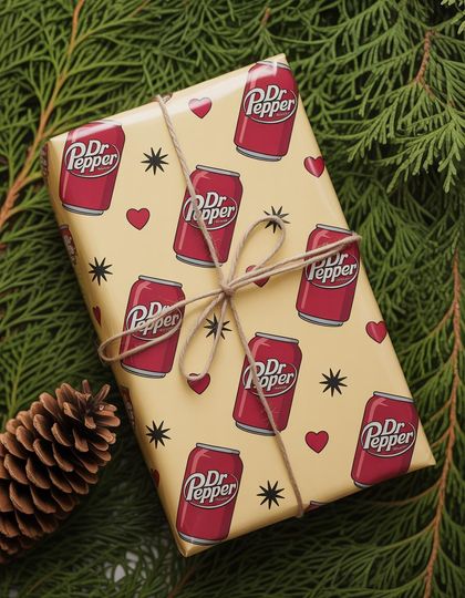 Discover Dr. Pepper Wrapping Paper | Fun and Quirky Soda Can Gift Wrap for Beverage Lovers and Fans