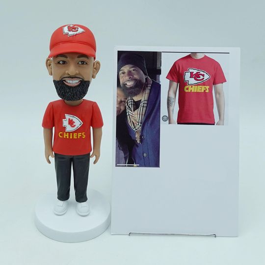 Custom Football Fan Bobblehead - Personalized Clay Figurine Gift