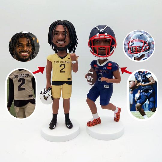 Personalized Football Player Bobblehead Custom Athlete Figurine