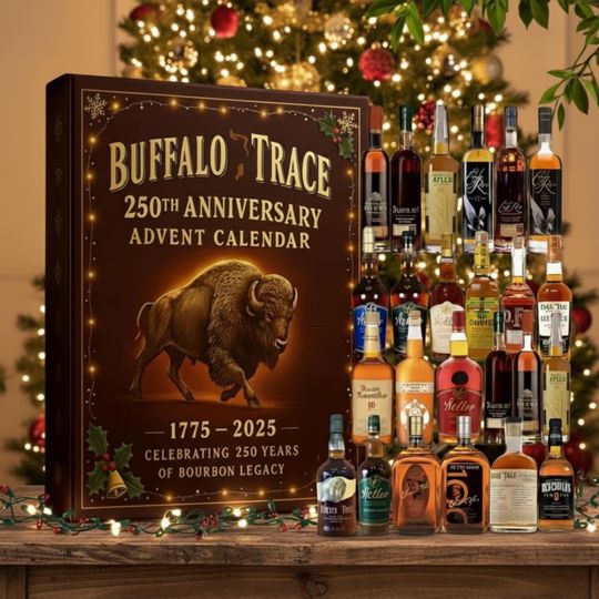 Discover Bourbon Advent Calendar 2025, Buffalo Trace 250th Anniversary Advent Box, 24-Day Countdown Blind Box, Whiskey Chrismas Advent Calendar