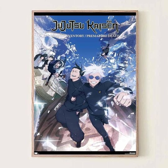 Discover Gojo Satoru Poster: Modern Anime Print in Blue Tones