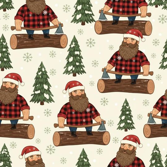 Discover Lumberjack Christmas Wrapping Paper, Buffalo Plaid, Rustic Cabin Texture