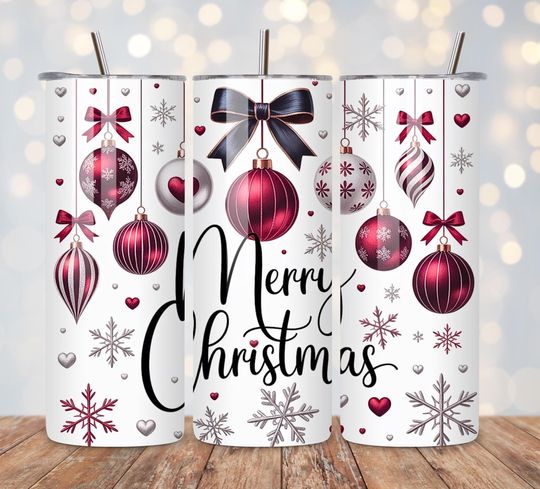 Discover Christmas Tumbler Wrap, 20oz Skinny Tumbler Sublimation Design, Christmas Tumbler  , Merry Christmas Tumbler Wrap