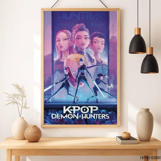 Discover KPOP Girls Demon Hunters Poster Anime Girl Group Fantasy Art Print