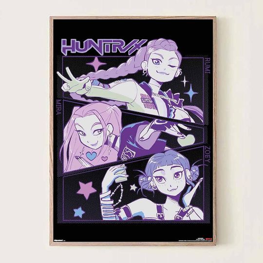 Discover Anime Girl Wall Art Poster - Kpop Hunters Pastel Colors