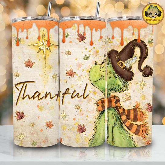 Discover Retro Funny Christmas Movie Tumbler Wrap  , Thankful 20oz Skinny, Vintage Holiday Character Sublimation, Christmas Thief Design