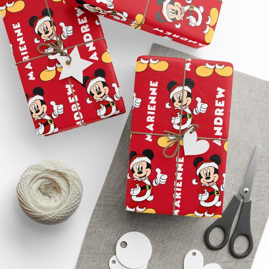Discover Custom Gift Wrapping for Christmas, Mickey Mouse Christmas Wrap, Wrappings Xmas Holiday Present Papers, Prsonalized Gift Wrap Roll