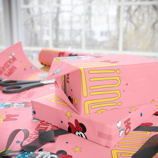 Discover Minnie Mouse Holiday Wrapping Paper | Pink Gift Wrap