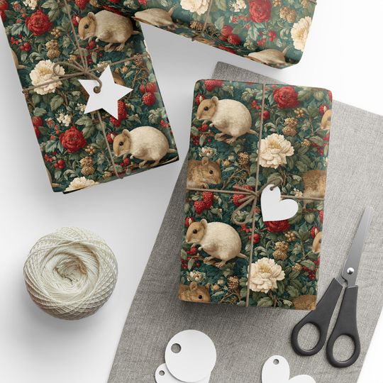 Discover Cottagecore Rats Wrapping Paper: Birthday Party Gift Wrap