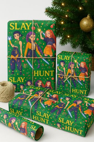 Discover K-Pop Demon Hunters Wrapping Paper for Teen Girls, Anime Holiday Gift Wrap, Teen Girl Christmas Paper, Cute Pop Culture Gift Packaging