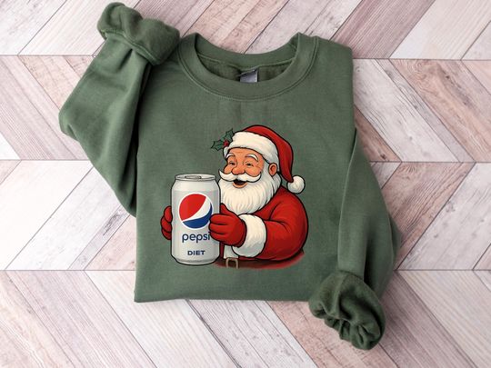 Christmas Santa Sweatshirt, Diet Pepsi Santa Sweater, Funny Coke Christmas Shirt, Coke Lover Holiday