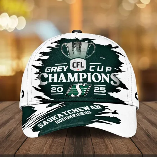 Discover Saskatchewan Roughriders 2025 Grey Cup Champions Classic Cap