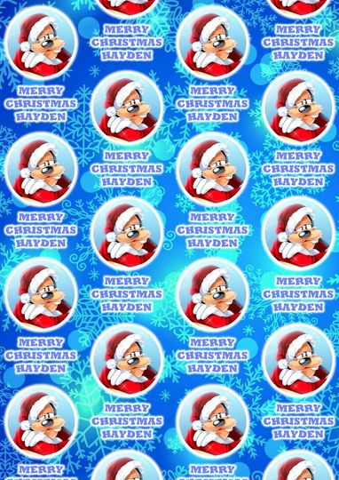 Discover GOOFY Personalised Christmas Wrapping Paper - Disney Christmas Gift Wrap - Mickey Mouse - Minnie Mouse - Goofy - Donald Duck - Goofy Xmas