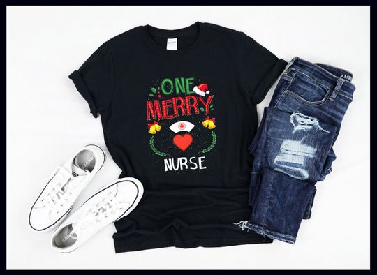 Discover One Merry Nurse RN Nursing Hospital Ugly Christmas Sweater | T-Shirt | Tank Top | Sweatshirt | Hoodie