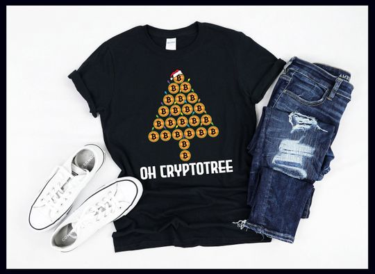 Discover Crypto Trader Christmas Tree T-Shirt