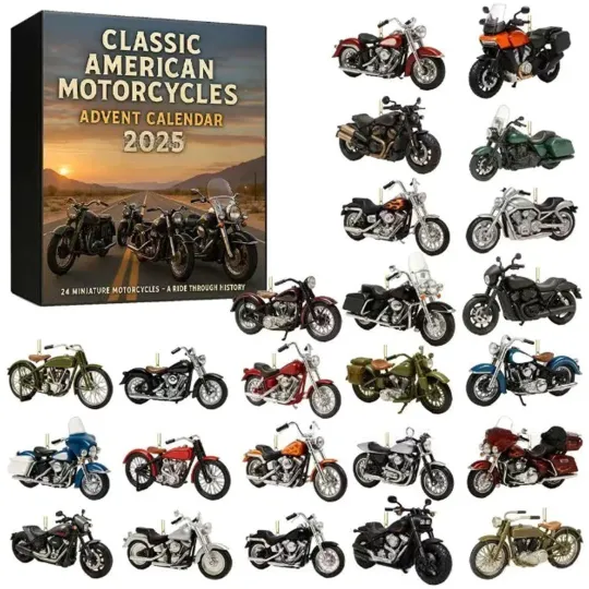 Discover Advent Calendar 2025 Christmas Decorations Gifts 2D Smerican Motorcycles