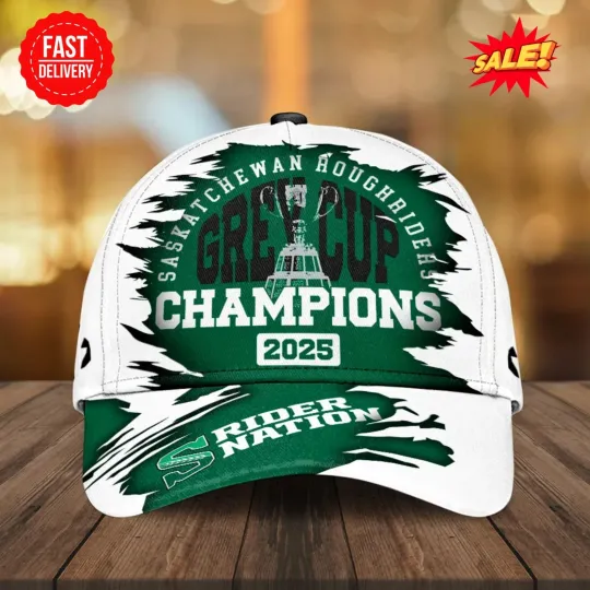 Discover Saskatchewan Roughrider 2025 Grey Cup Champions Classic Cap