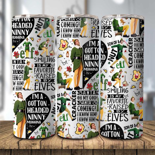 Discover Christmas Movie 20 oz Skinny Tumbler Wrap, Family Comedy Coffee Tumbler, Christmas 90s Movie, Merry Christmas Tumbler Sublimation Design