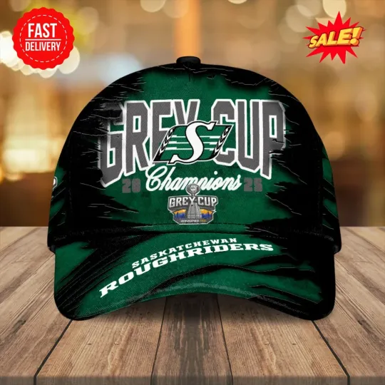 Discover Saskatchewan Roughrider 2025 Grey Cup Champions Classic Cap