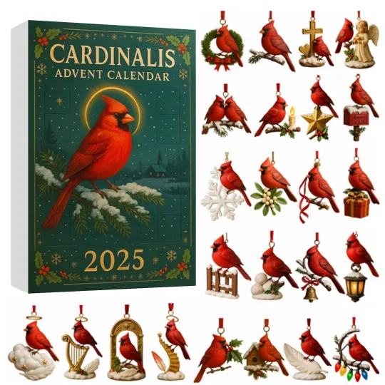 Discover Cardinalis Advent Calendar 2025, Christmas Decorations Gifts 2D 24 Days