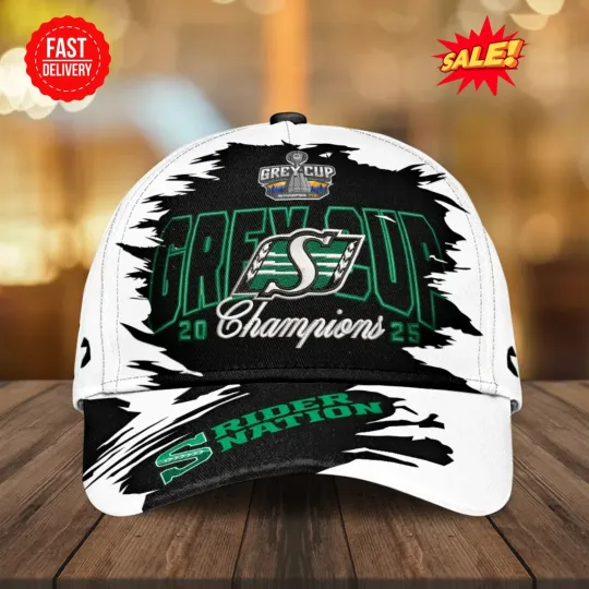 Discover Saskatchewan Roughrider 2025 Grey Cup Champions Classic Cap
