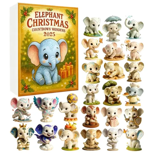 Discover Advent Calendar 2025 Christmas Decorations Gifts 2D ELEPHANT COUNTDOWN WONDERS