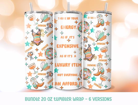Discover Showgirl Tumbler Wrap  Retro 20oz Tumbler  Bundle