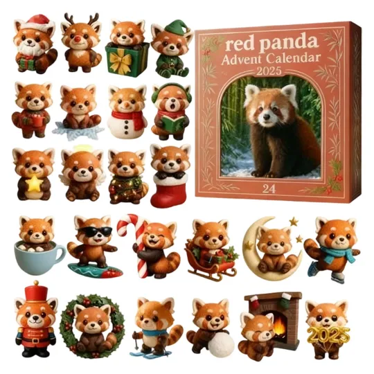 Discover Panda Advent Calendar 2025, Christmas Decorations Gifts 2D for Grandkids Boys