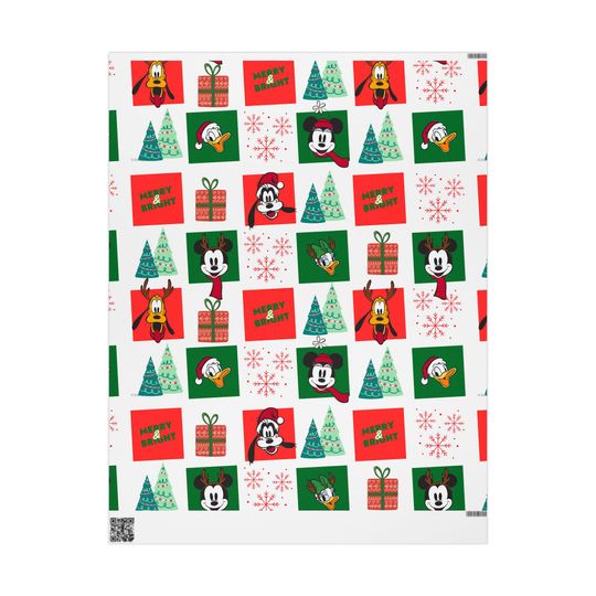 Discover Christmas Retro Disney Wrapping Papers - Vintage, Retro ,Holiday for Xmas Presents, Festive Decor