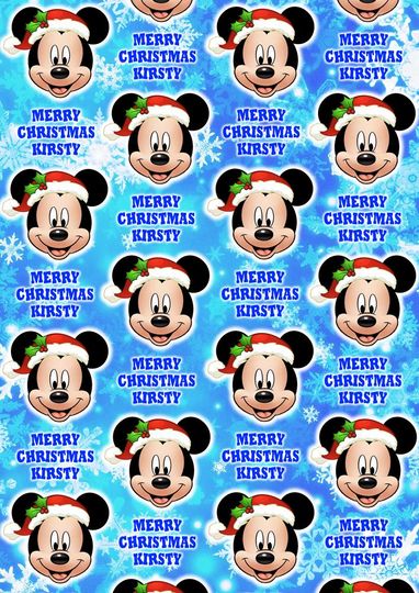 Discover MICKEY MOUSE Personalised Christmas Wrapping Paper - Disney Christmas Gift Wrap - Donald Duck - Minnie Mouse - Goofy - Pluto - Christmas d2