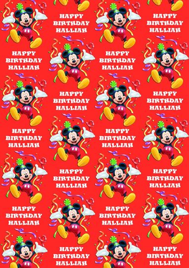 Discover MICKEY MOUSE Personalised Birthday Wrapping Paper - Disney Personalised Birthday Gift Wrap - Pluto - Minnie Mouse - Donald Duck - Goofy