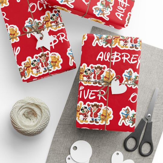 Discover Cartoon Christmas Wrapping Paper for Kids, Mickey Holiday Gift Wrap Roll, Present Wrappings for Xmas, Gift Stuffing Wrap Papers