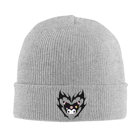 Kuromi Tribal Heart Knit Beanie Hat Unisex Adult Street Thermal Cap